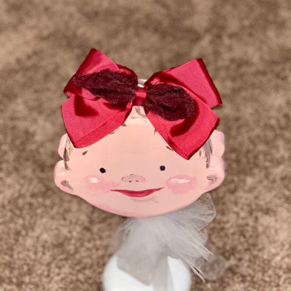 NWT WEE ONES FUR AND GROSGRAIN BOW